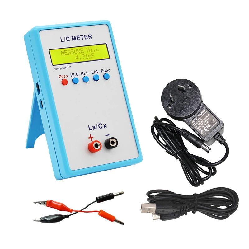JUNCTEK portable LC-200A 1pF-100mF 1uH-100H capacitance inductance meter with AU power adapter