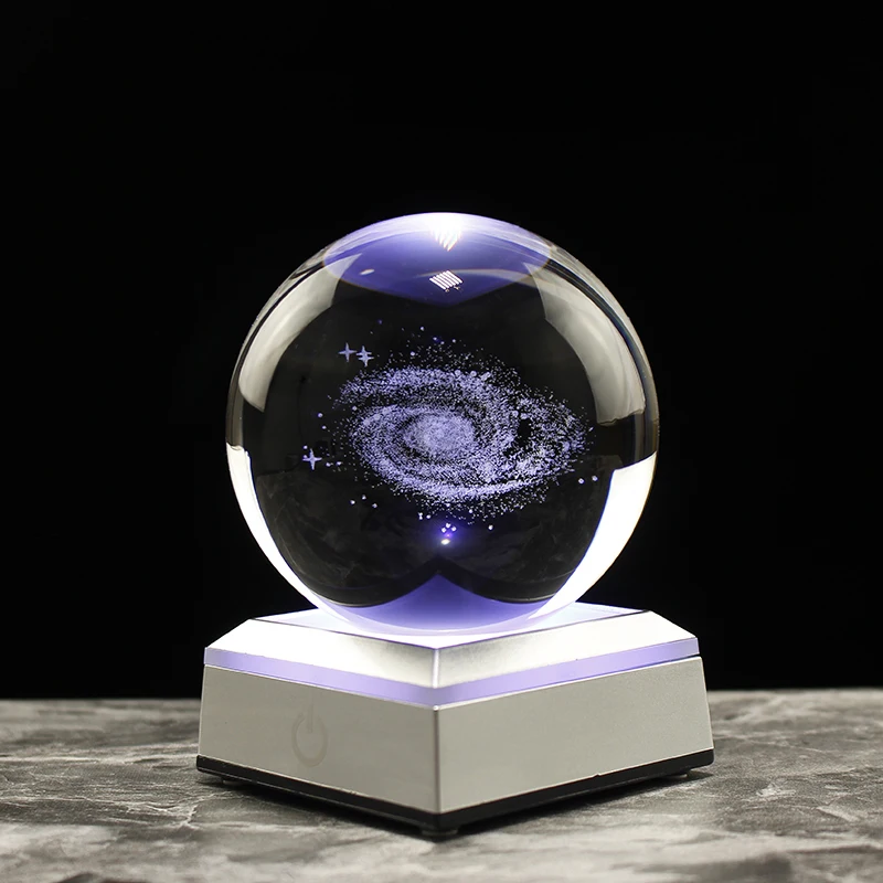 New 2024 Crystal 3d Solar System Ball Glass Milky Way Galaxy Ball ...