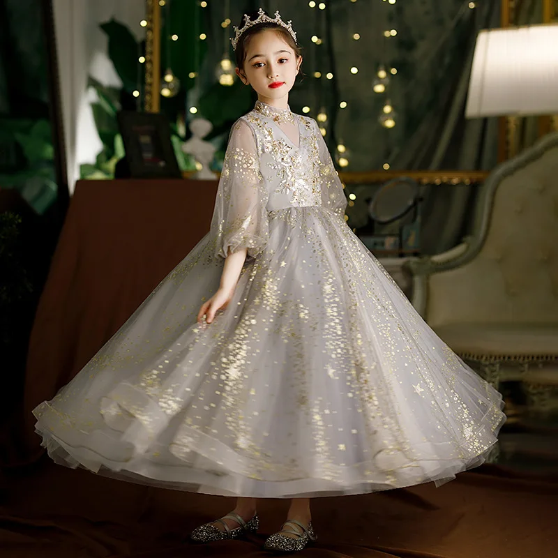 First Communion Princess Dress Lace Ball Gown Flower Girls for Party Wedding 