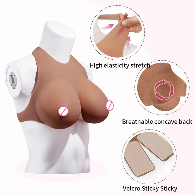 Cross-dressing Silicone Breasts, CD Silicone  Breasts Form, Female Anchor Big Breasts, Male Breast Pads for Cosplay