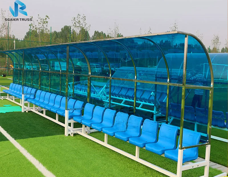 Sgaier Portable Steel/Aluminum School/Stadium/Soccer Substitute Bench Seat with Wheels Customizable Size