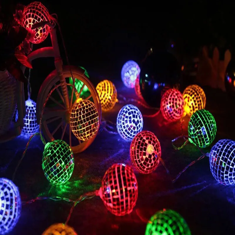 Led Mirror Ball Lights String Bar Party Decorative Lights Christmas