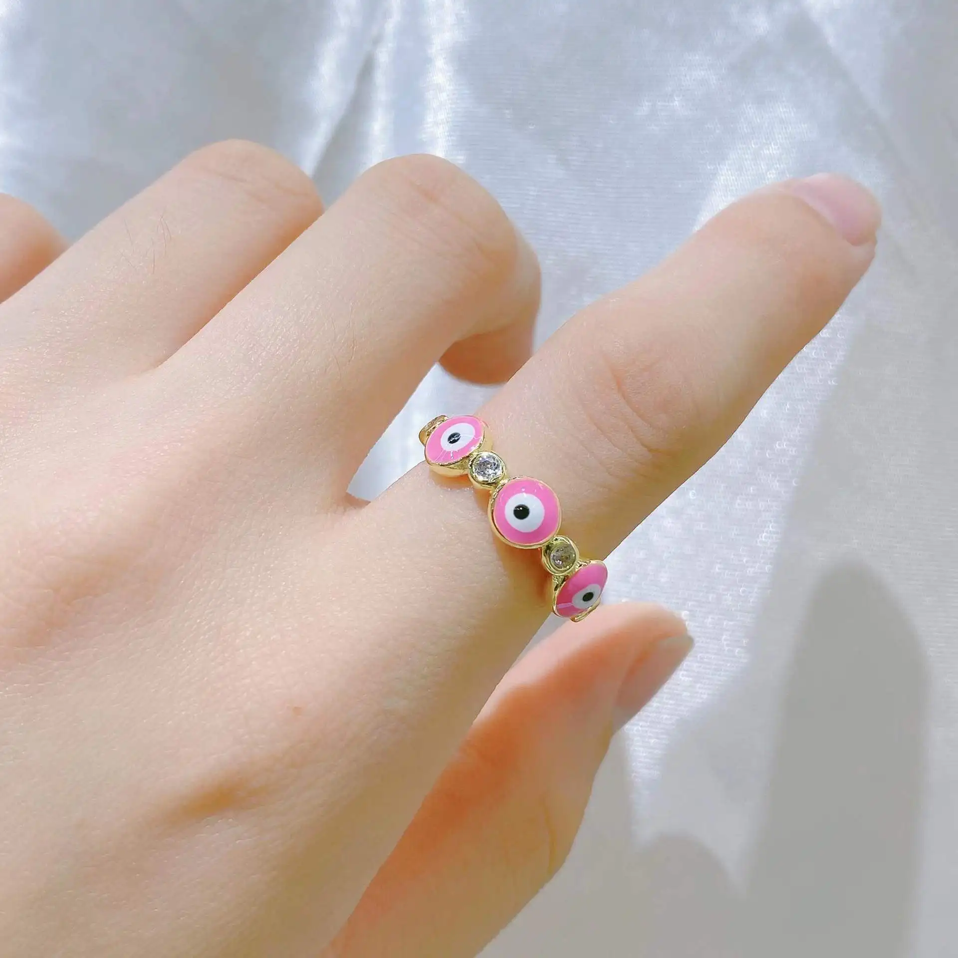 Kingcomeeuropean And American Punk Niche Design Zircon Devil's Eye ...