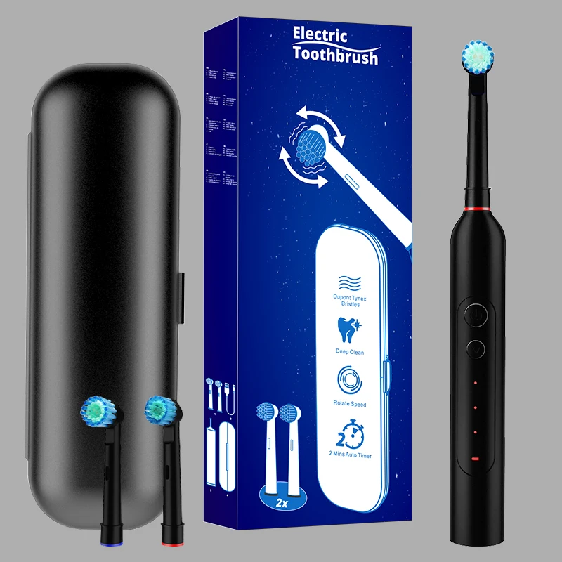Personal Health Care - Oral care - Rotating Electric Toothbrush -5 Modes - Waterproof -30-Day Battery Life Black Colour