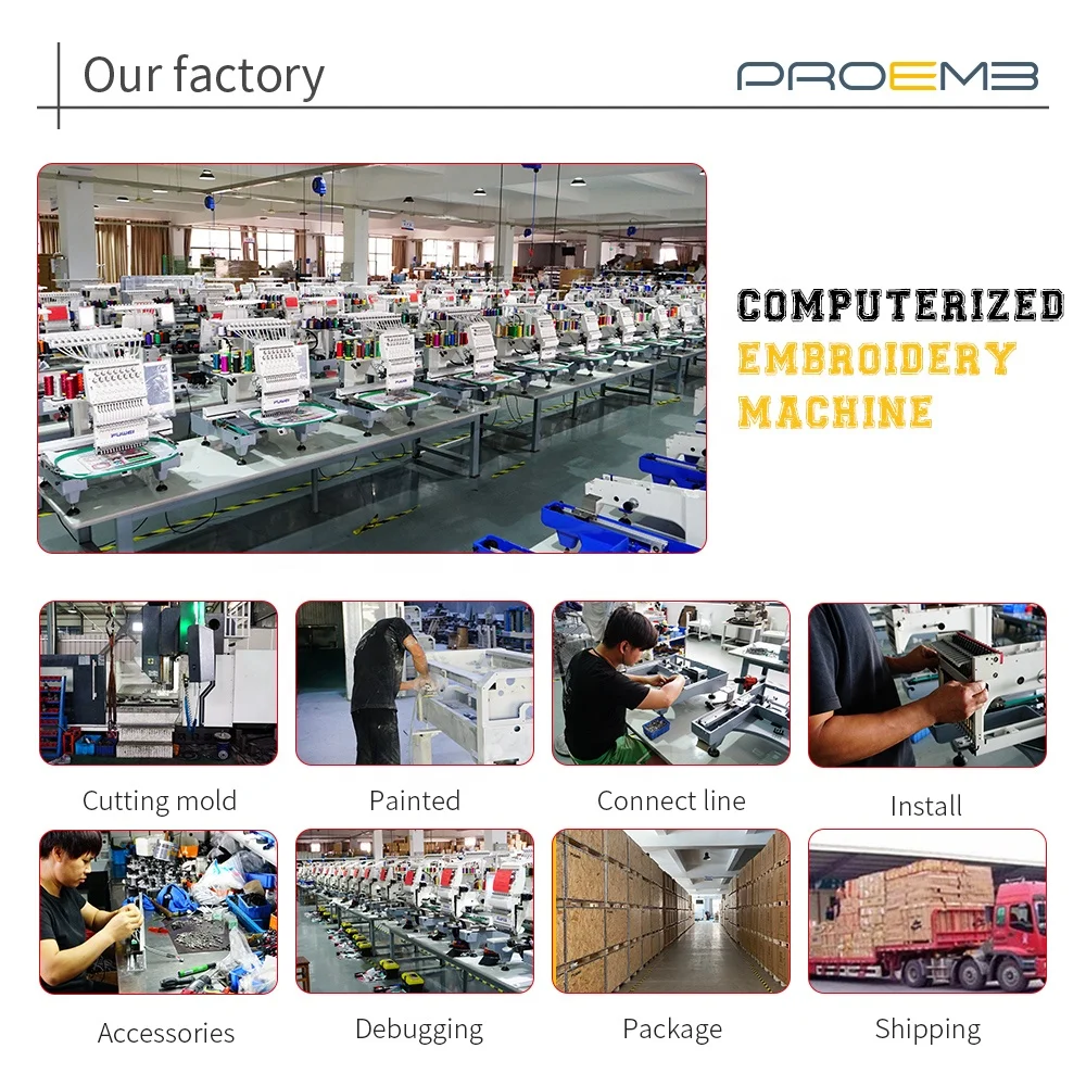 PROEMB high quality cap embroidery machine Computerized embroidery machine 6 head Embroidery machine