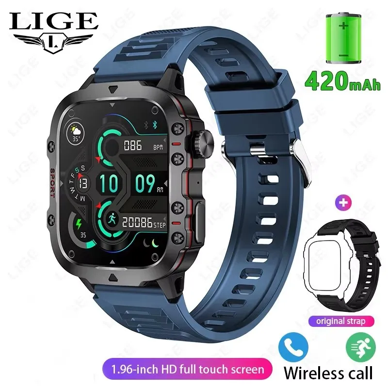 Lige BW0667 Smart Watch 1.96 Inch Screen 420 Mah Wireless Call Voice Assistant Watch Spo aperçu 8