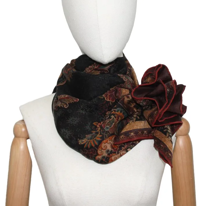 Stylish 110x110cm Gambiered Canton Silk Square Scarf