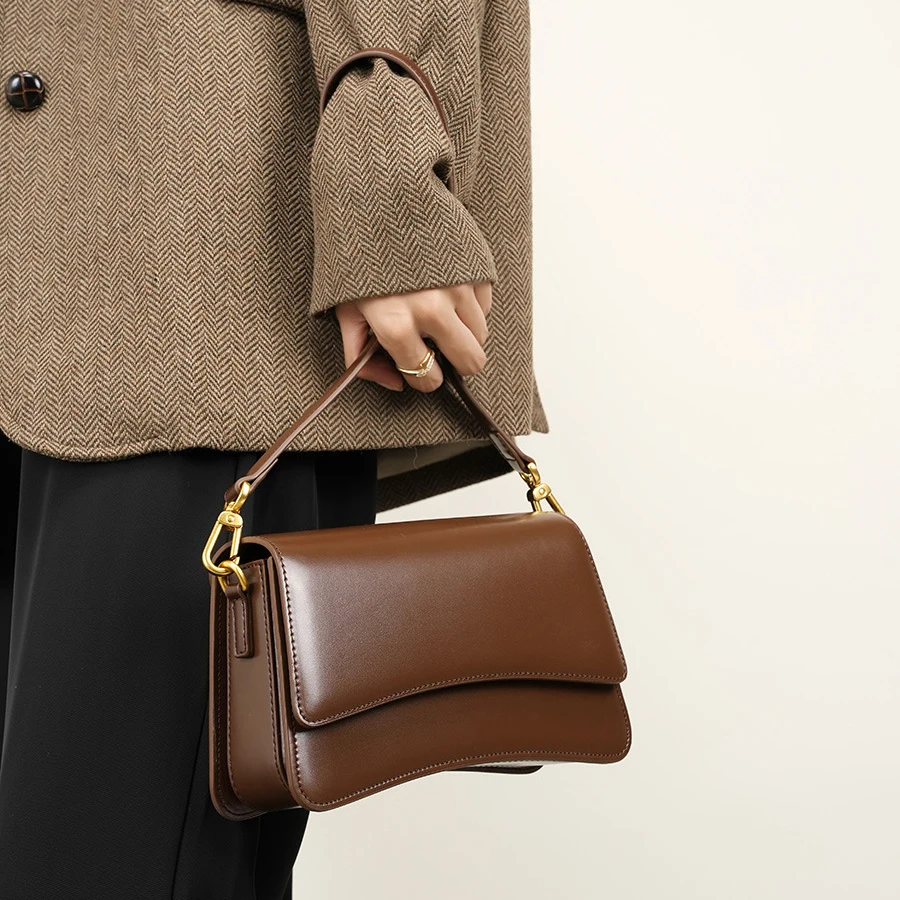 Factory Wholesale Price Lady Leather Shoulder Messenger Saddle Bags Handbags Ladies Women Soft Hand Underarm Bags for Women