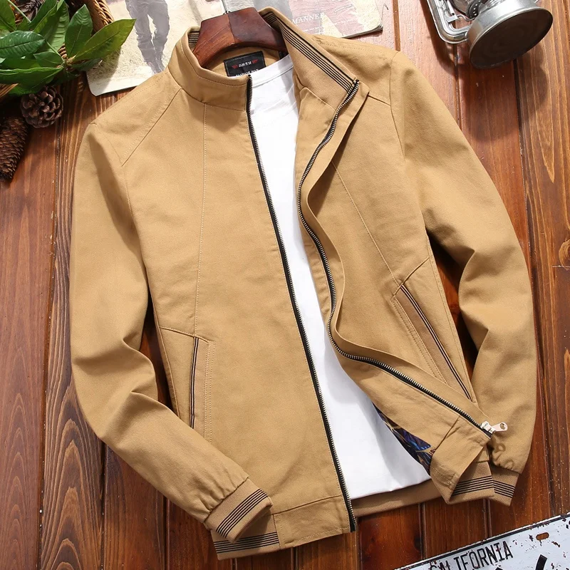 Men's Bomber Jacket Men's Washed Cotton Casual Casual Coat Autumn_voghion.com