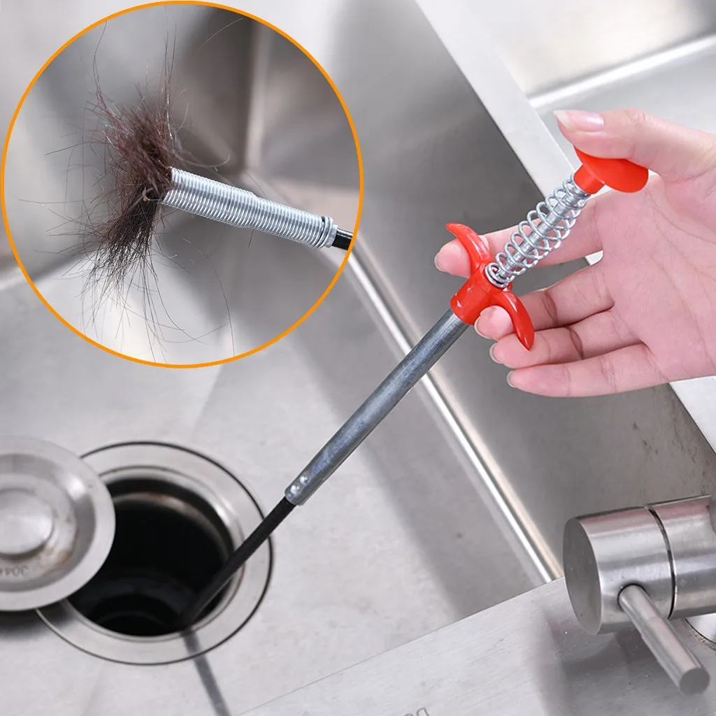 C8E8 Sink Brush Sewer Cleaning Home Bendable Tub Toilet Dredge Pipe Overflow 