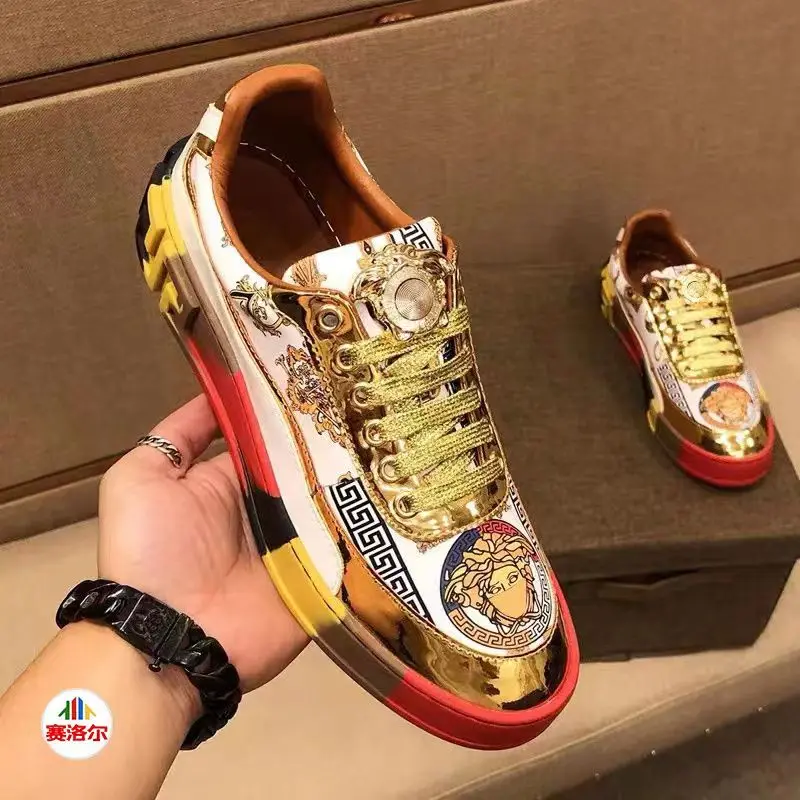 2022 Latest Famous Brand Low And High Top Printed Embroidery Medusa Men'S  Sneakers Trendy Men Luxury Design Casual Shoes - Buy Versaca Shoes,Men'S  Casual Shoe,Brand Low And High Top Shoes Product On
