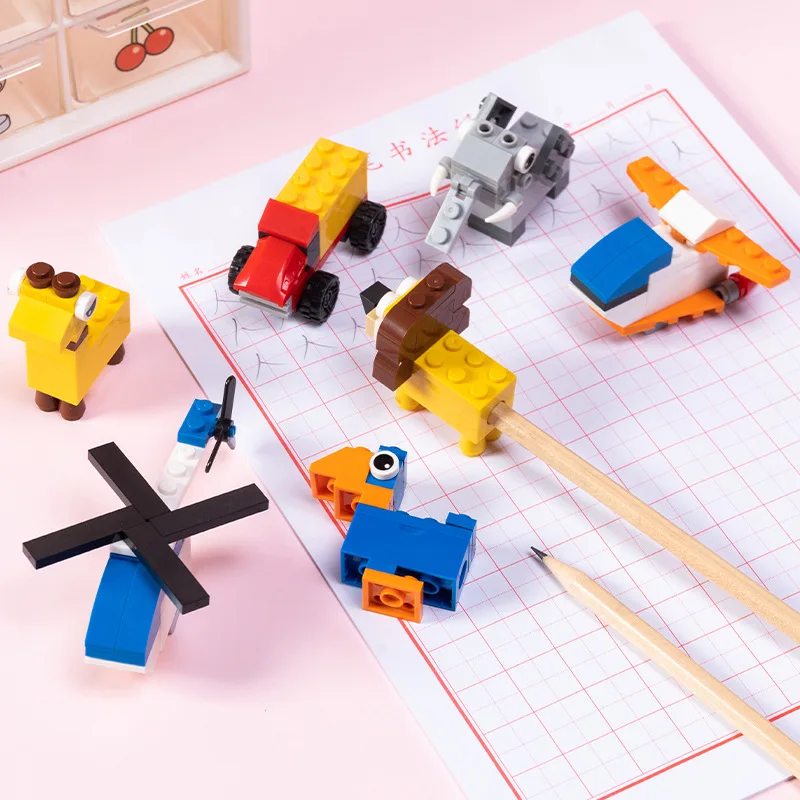 YIHENG сборка кирпичей точилка для карандашей милый мультфильм канцелярские принадлежности учеников начальной