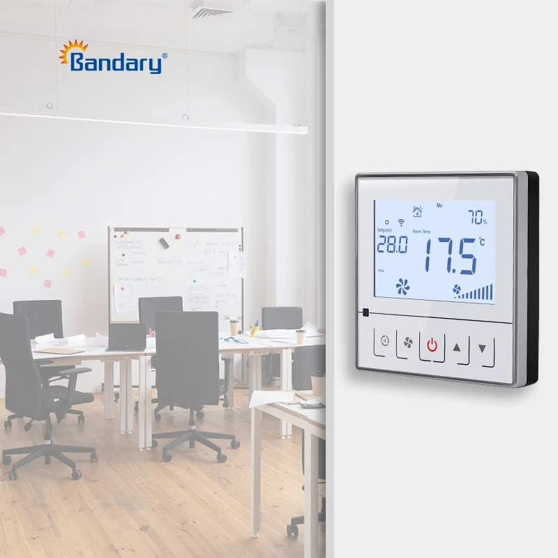 Bandary Digital Wireless Ac Fan Coil Air Conditioner Digital Programmable Modbus Wifi Thermostat Smart With Amazon Alexa Google