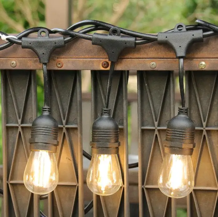 Factory Price 48ft String Lights Outdoor S14 Edison Bulb Christmas Water Proof Commercial  Led Decoration Light String