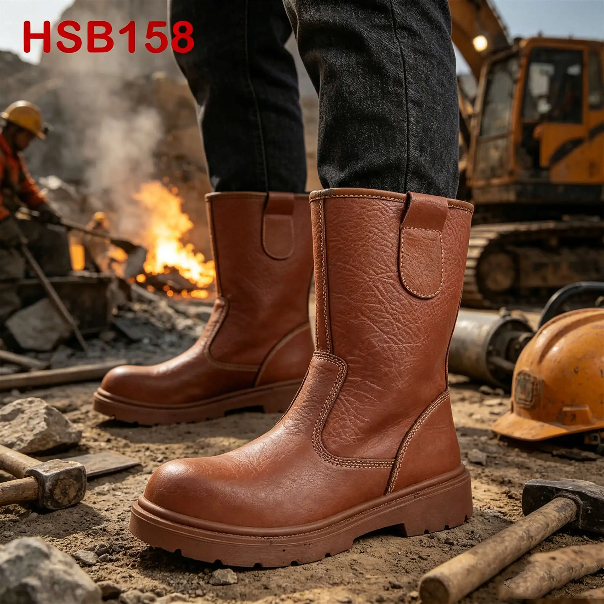 ZYF,metal Fabrication Keep Warm Wool Lining Mining Work Boots Anti-acid&alkali Outsole Safety Footwear with Steel Toe HSB158