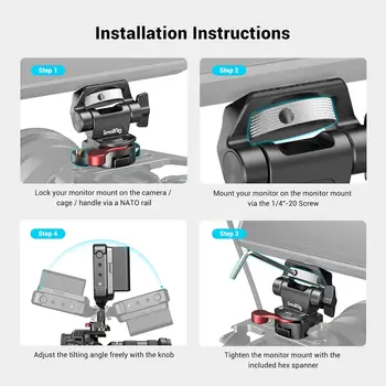 SmallRig Field Monitor Mount with NATO Clamp Camera Monitor Holder for 5 Inches and 7 Inches Monitor Tilt Adjustable-2906B product image