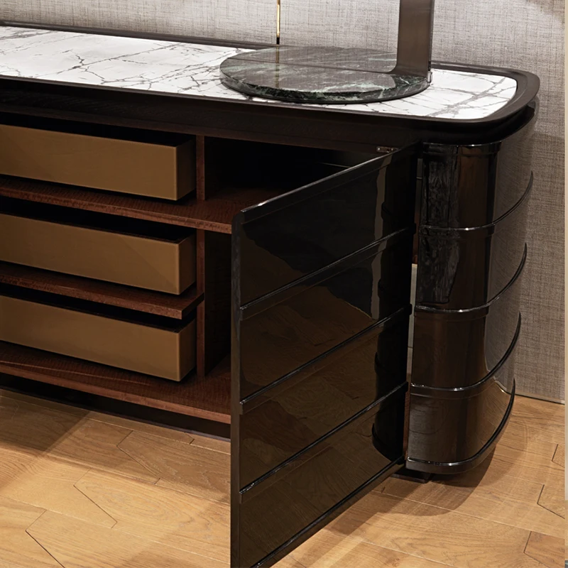Modern Minimalist High-End Designer Storage Cabinet TV Stand for Villa Living Room With Marble Entrance Postmodern Sideboard