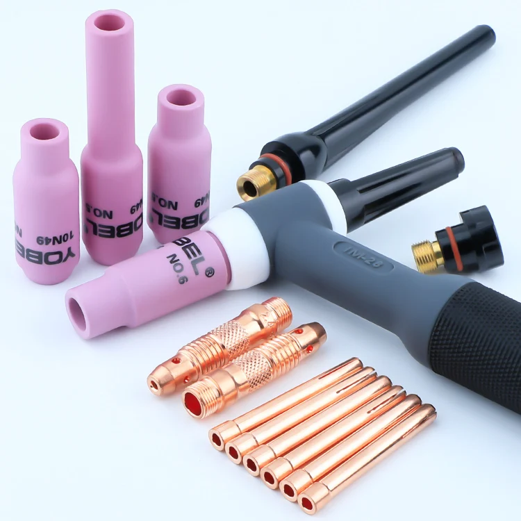 WP17/WP18/WP26 TIG Accessories Set Copper Ceramic Nozzle Welding Torch Parts Gun Components for Stainless Steel Fabrication