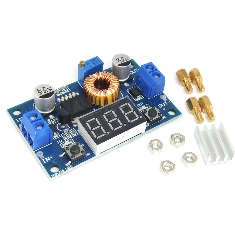DC-DC 5A Switching Regulator Charger Power Step Down Module LED Voltmeter Case 