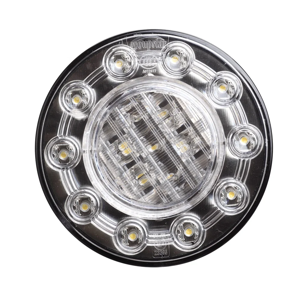100% Waterproof 4\" E4 LED Round Stop Tail Light Rear Combination Lamp for Bus Trailer Truck-Car Light Accessory