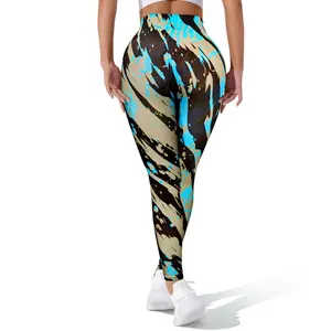 Printed Design Tights Yoga Leggings Comfortable Breathable High Elastic Women's  Sports Pants Activewear