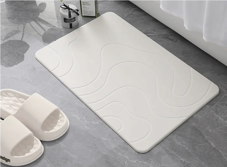 Hot Sell Environment Diatomite Material Quick Dry with Non-slip Mat Super Absorbent Solid Stone Bath Mat Hard supplier