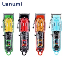 Lanumi JM200 Wireless Multi-color Charging Adult Hair Trimmer LED LCD Display Rechargeable Haircut Machine Transparent Electric