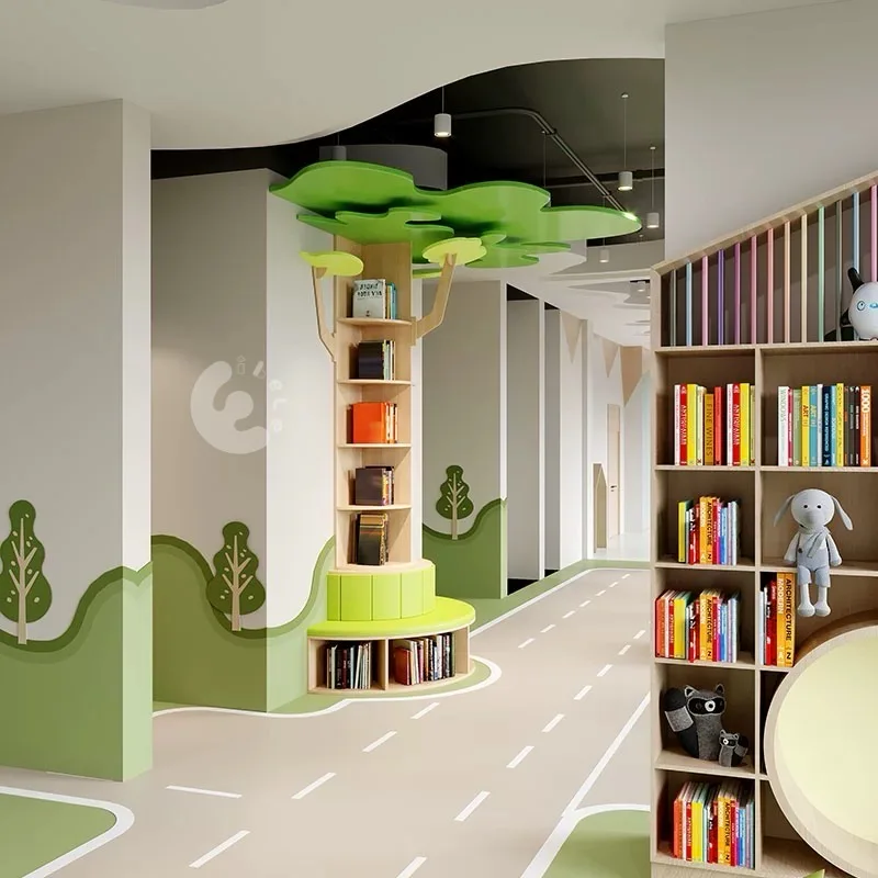 Eibele Kleinkind Bibliothek Raum mbel Akustisches Lernen Baum Bcherregal  fr Kinder betreuung Kindertag sttte Baumform Regale Lesesaal