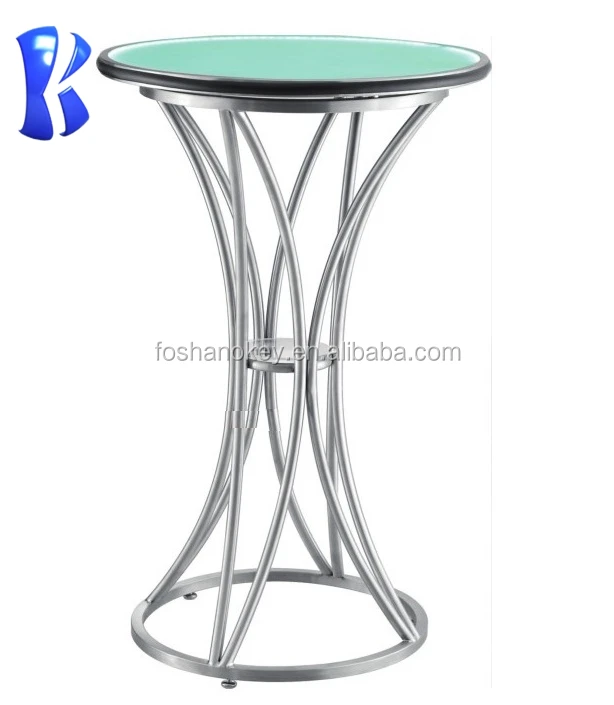 OKEY Party Foldable Buffet Table Round LED Cocktail Table