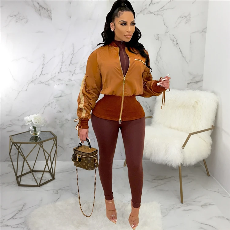 Zip Sleeve Windproof Coat Jacket 