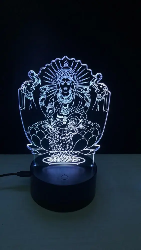 仏像ユニークな神Usb Led 3dデスクランプランタンカラフルなタッチ