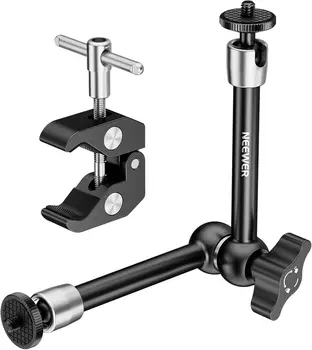 NEEWER 9.8"/25cm Adjustable Magic Arm with Super Clamp 1/4" & 3/8" Threads 1/4" Screws for Flash/LED Light/Microphone/Monitor