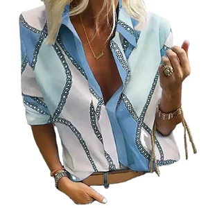 2026 European and American New  Popular Loose Print Pullover Shirt Long Sleeved Top for Women