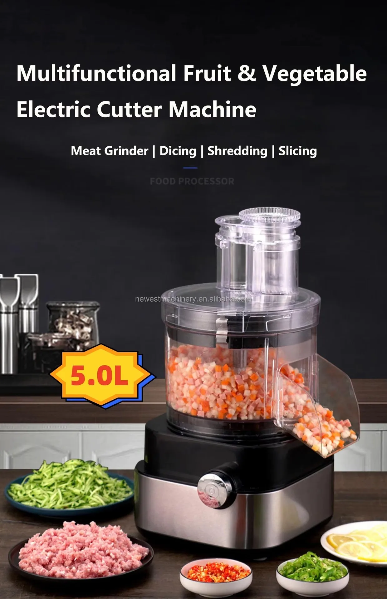 6L Garlic  Meat Mince Machine - Small Vegetable Slicer  Cutter