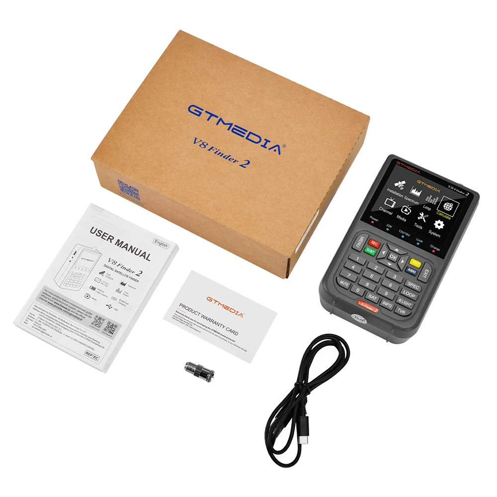 Bulk Order V8 Finder2 Digital Satellite Finder Antenna 3.5 Inch HD LCD TV Receiver with LNB 12-Month Warranty
