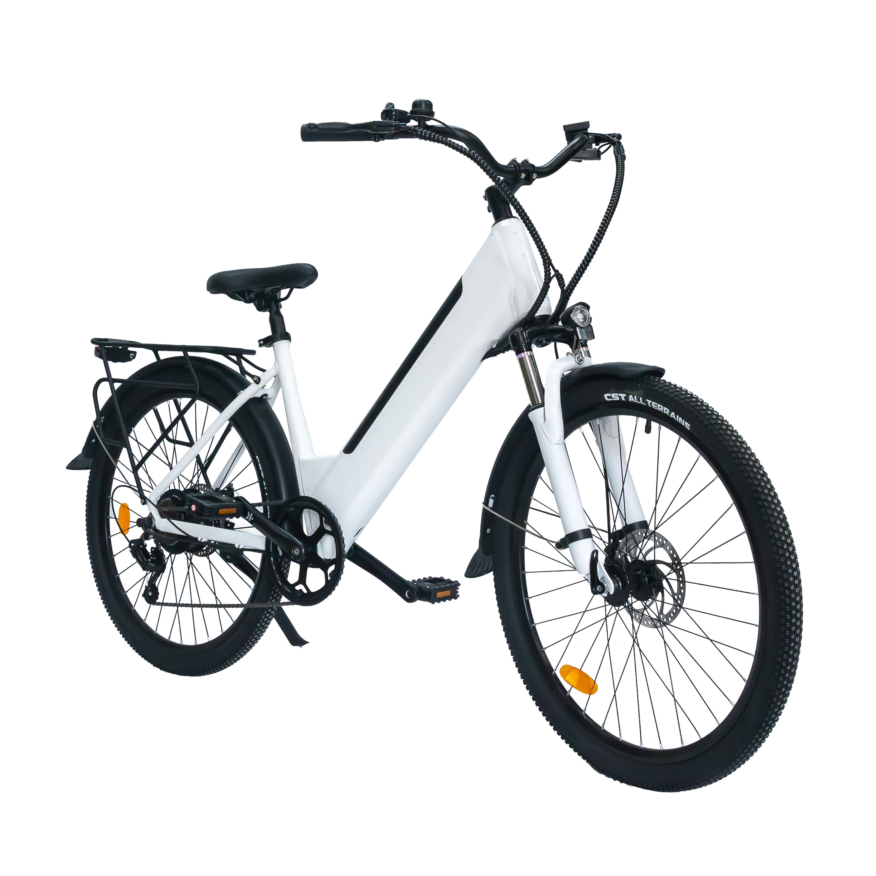 Electric City Bike 26 Inch Swappable Battery Pedal Assist Electric Road