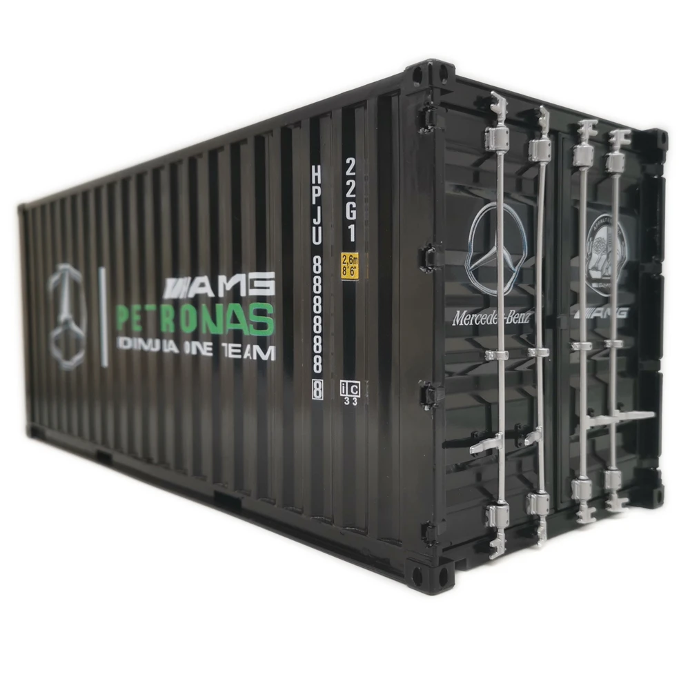 【A】30cm 1:20 Mercedes Benz AMG logistics container miniature Custom shipping container scale model