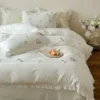 Cotton double layer yarn-small garden-white
