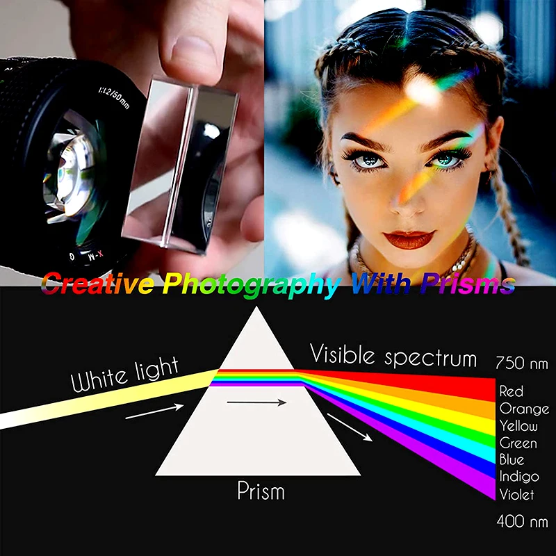 photographie de prisme en cristal optique ensemble avec 55mm boule de  cristal 50mm cube en cristal 50mm prisme triangulaire 60mm pyramide  optique