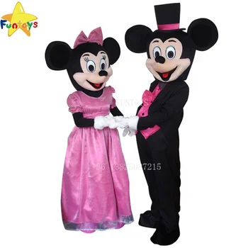 Funtoys lovely adult mickey and minnie mascot costume cosplay for party