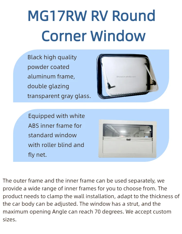 MAYGOOD RV Windows - Durable Aluminium Alloy Top-hung