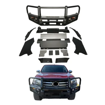 YBJ car accessories Bull Bar Steel Front Bumper Off-road pickup truck For Hilux Revo 2015-2021 18th Generation ROCCO BULL BAR