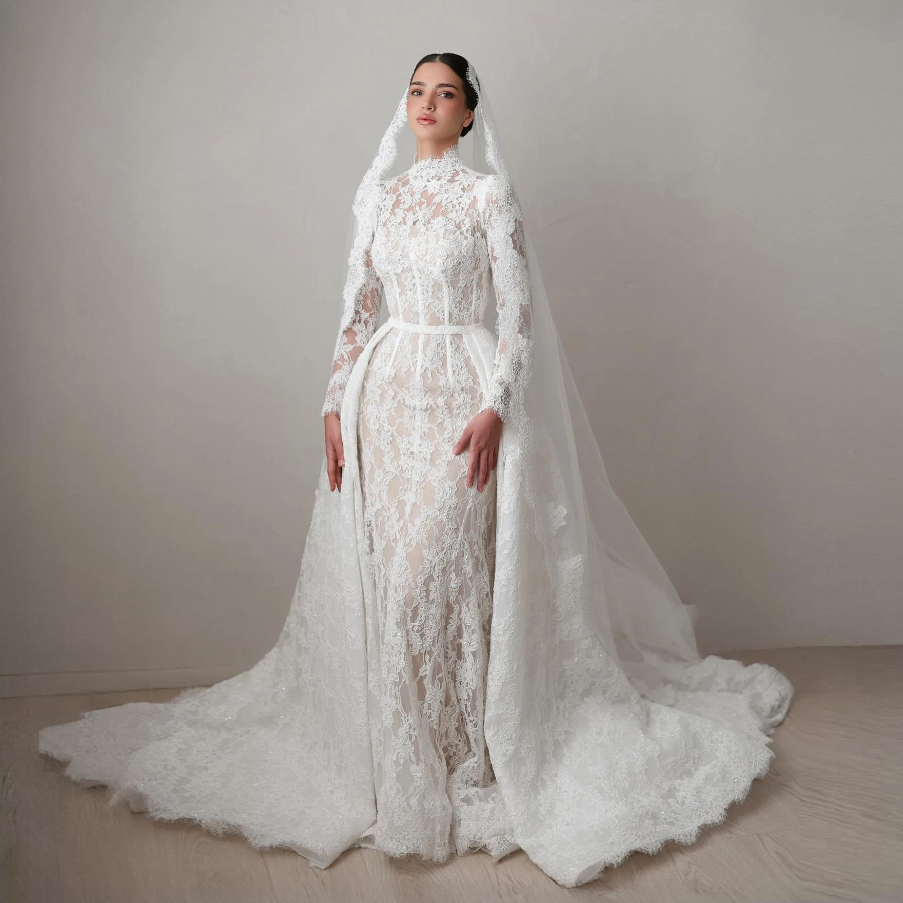bridesmaid getting ready dresses Muslim Wedding Dresses Arabic Dubai Bridal Gowns Robe De Mariage – TANYA  BRIDAL main image 1