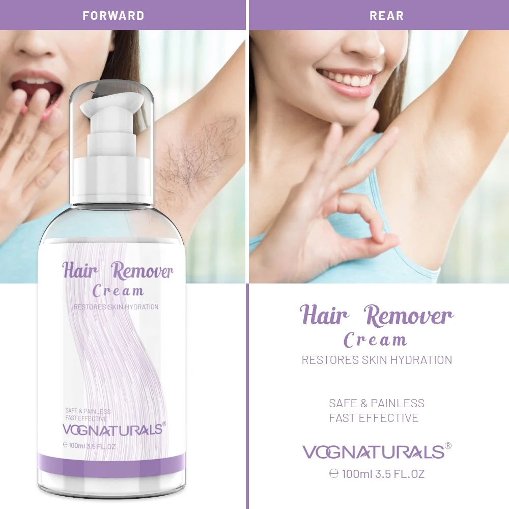 Private Label Natural Safe No Skin Irritation Body Hair Remover Lotion Painless And Fast Effective Hair Remover Cream