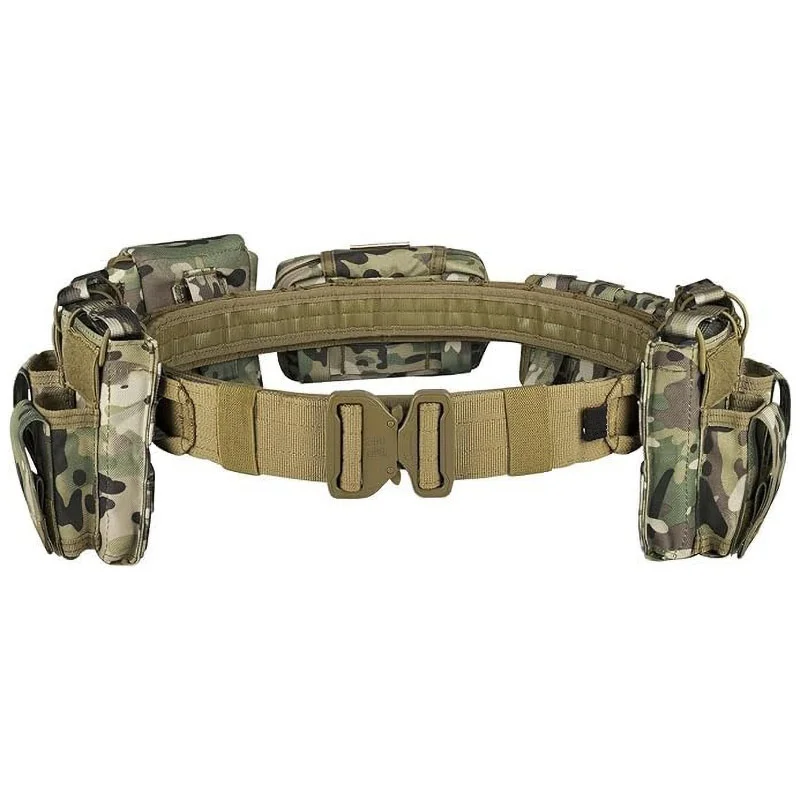 High Quality Quick-release Buckle Multi-functional Tactical Belt with Quick Release Accessory Pouches Mountaineering Duty Belt