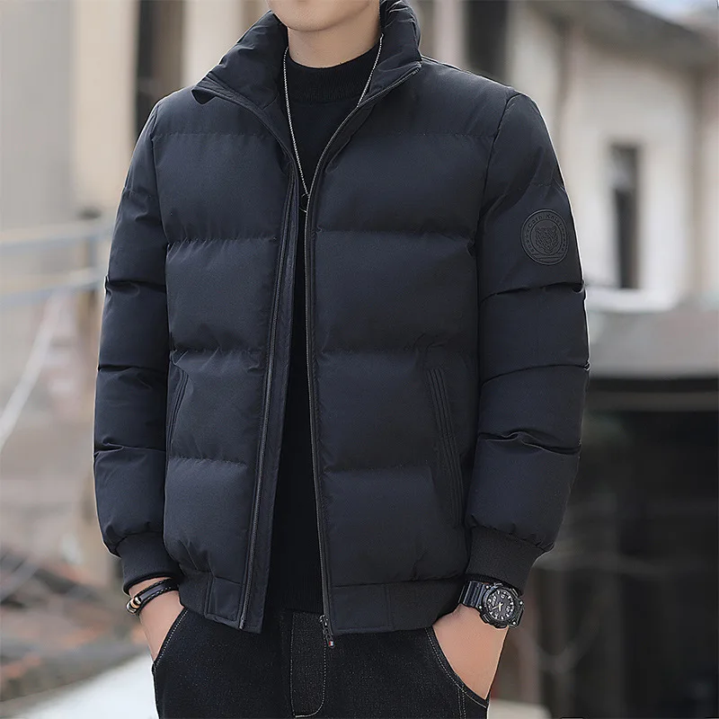 Herrenmode Stehkragen Tops Dicke Brot Kleidung Gesteppte Wattierte Jacke Männer Flauschige Winter Warme Übergrößen Jacken_voghion.com