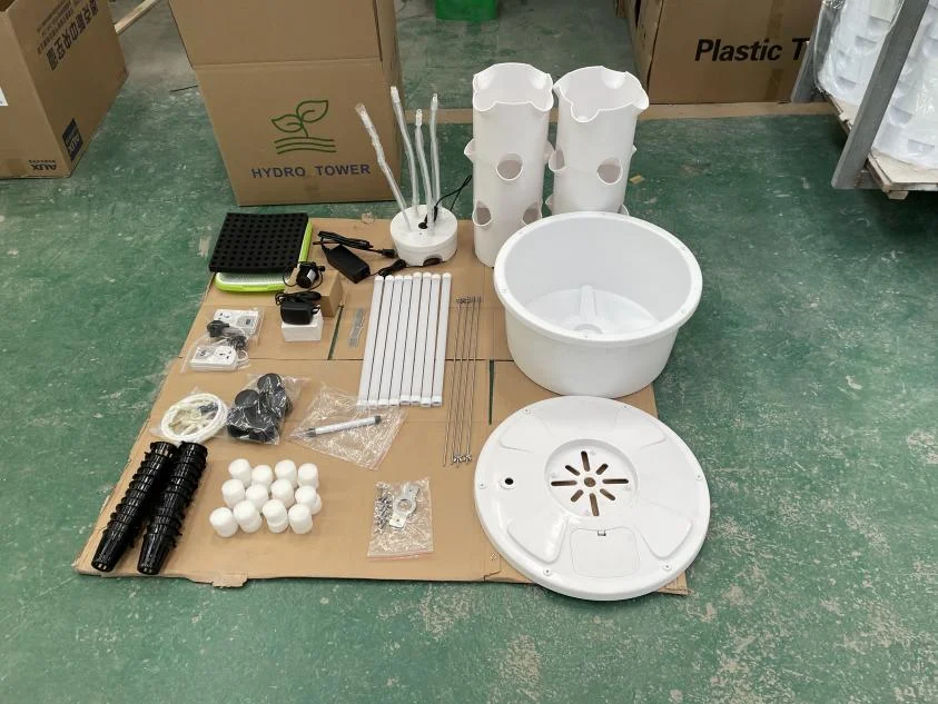 Lyine Hydroponics System 4P6 Aeroponics Tower 24 Plant Holes with LED Grow Lights Full Spectrum Vertical Farm System