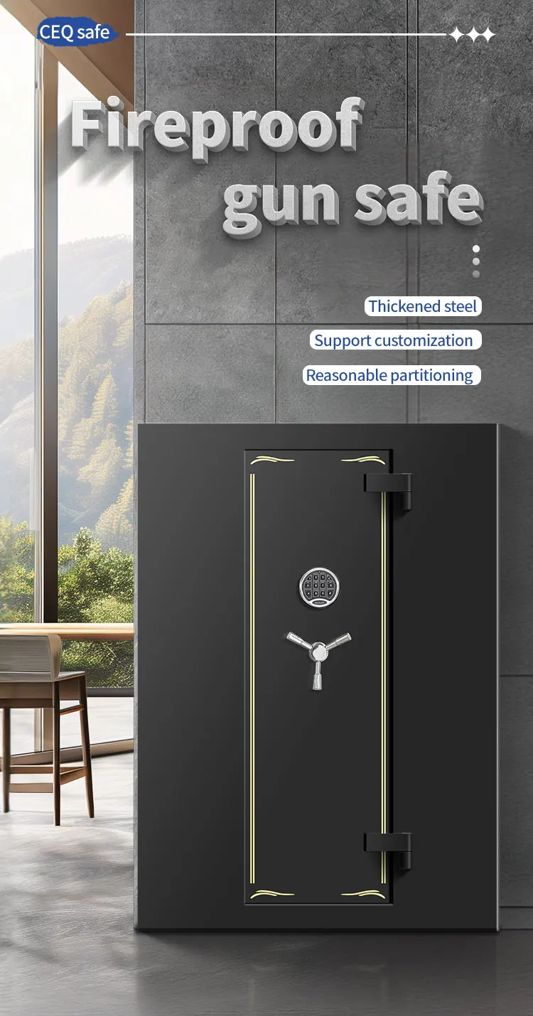 CEQSAFE High Quality Customized Digital Metal Steel Fireproof Gun Safe Box manufacture