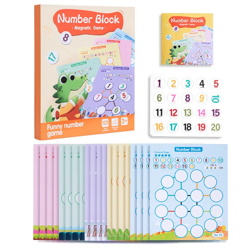 高品質な数字の算数おもちゃ 数学パズルブック 大人気 子供向け教育用知育玩具 幼児向けアクティビティ 再利用可能なステッカー付き絵本