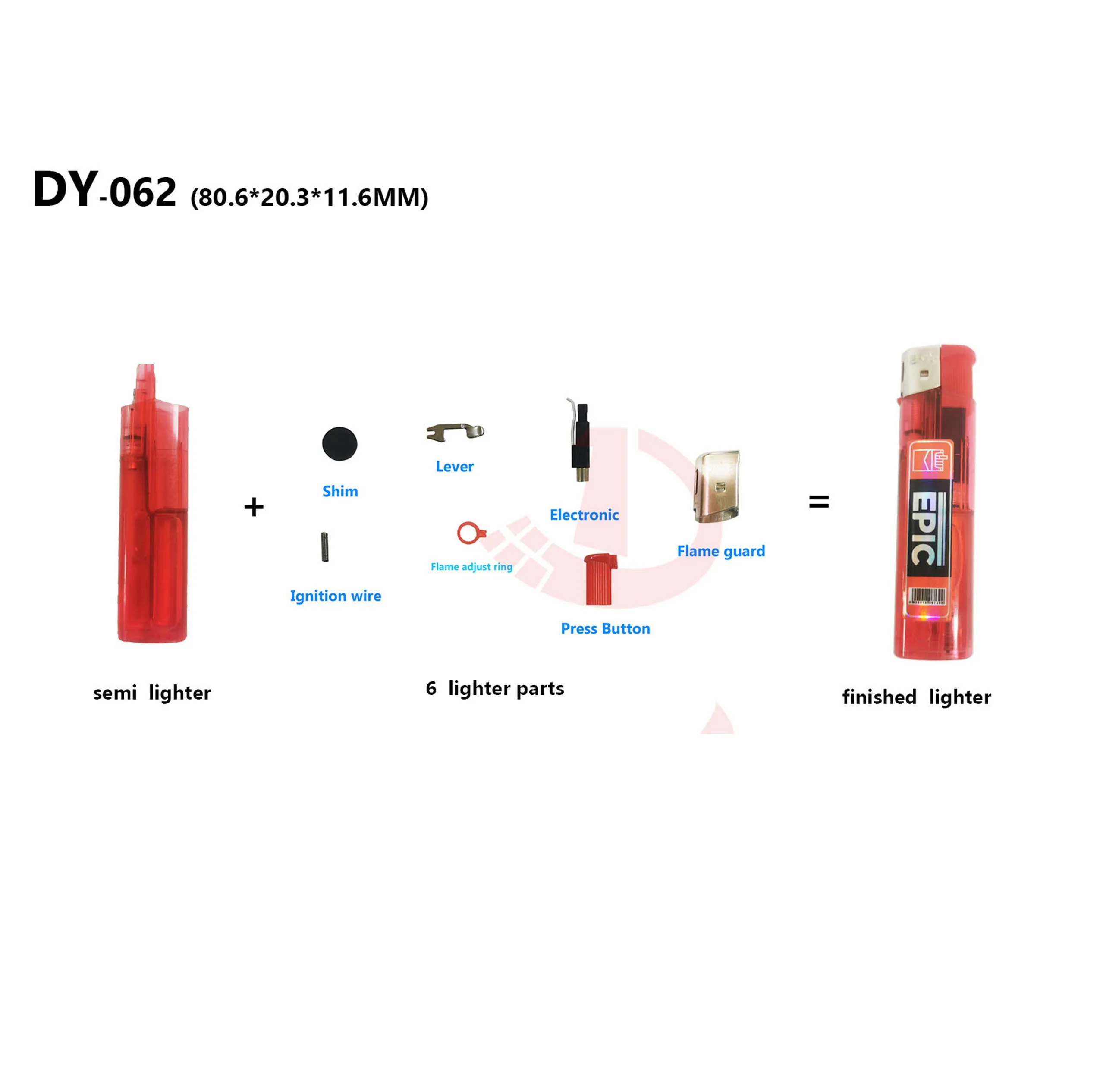 Cigarette Lighter Parts Smoke Lighter Parts Lighter Making Machine Provide  Factory Offered 80mm
